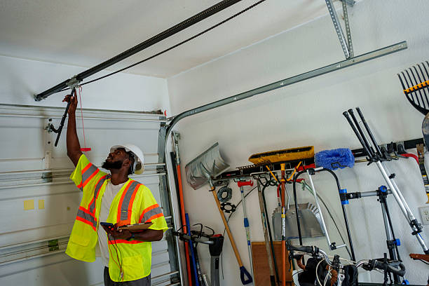 Professional Garage Door Panel Replacement technician working in Seaside Park, NJ